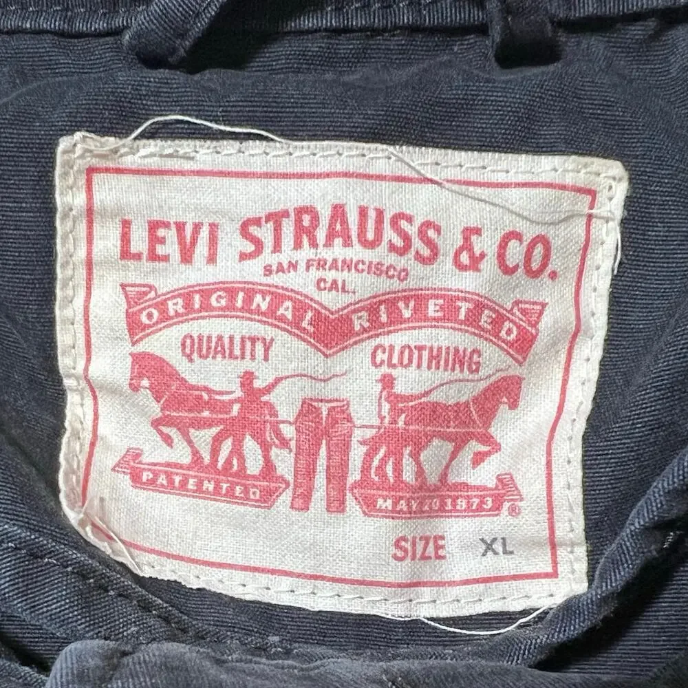 Levis Field Jacket Womens XL Black Utility Lightweight Military Cotton - Picture 4 of 4